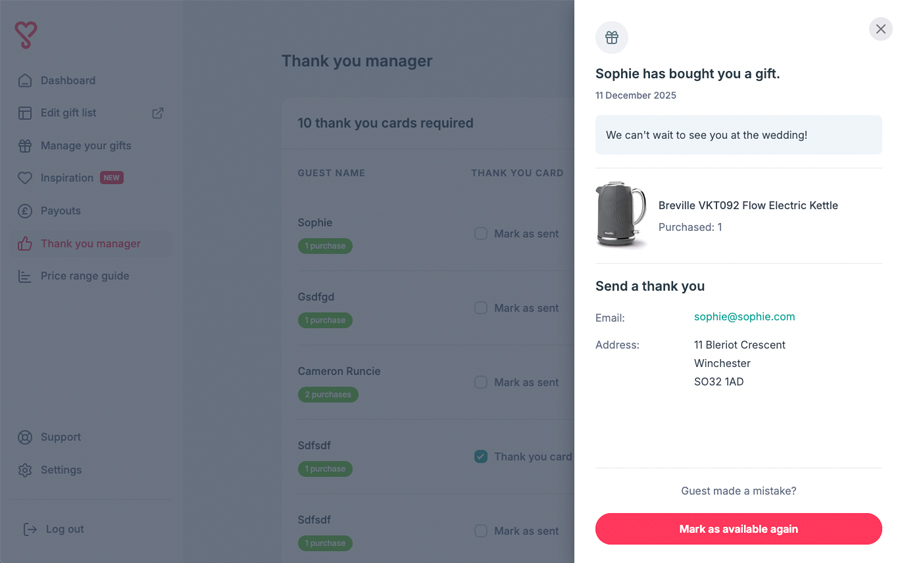 How to undo a purchase