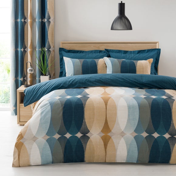 Elements Elijah Blue Reversible Duvet Cover and Pillowcase Set | Dunelm from dunelm.com