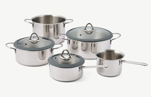 8 Piece Cookware Set, Stainless Steel from made.com